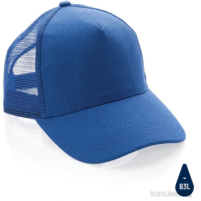 Recycled katoenen trucker cap Blauw
