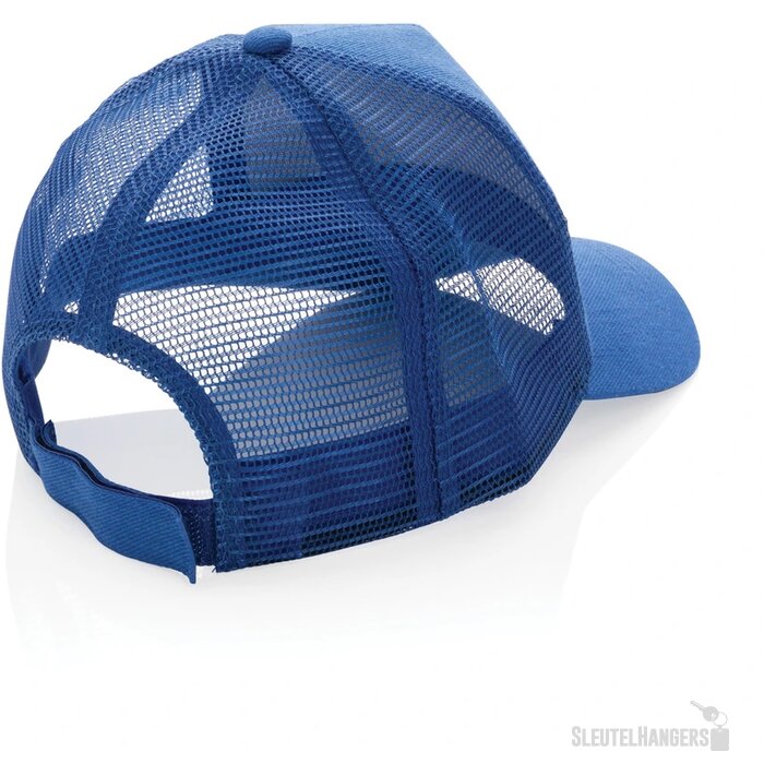 Recycled katoenen trucker cap Blauw