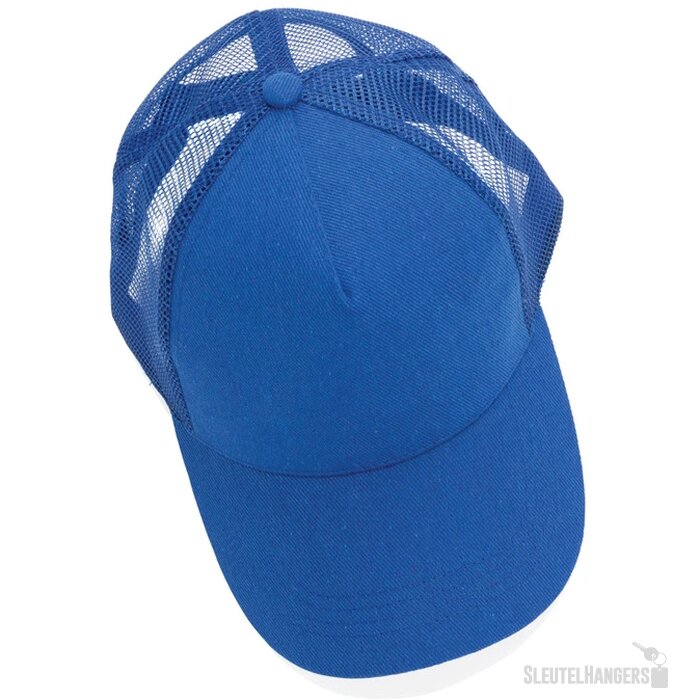 Recycled katoenen trucker cap Blauw