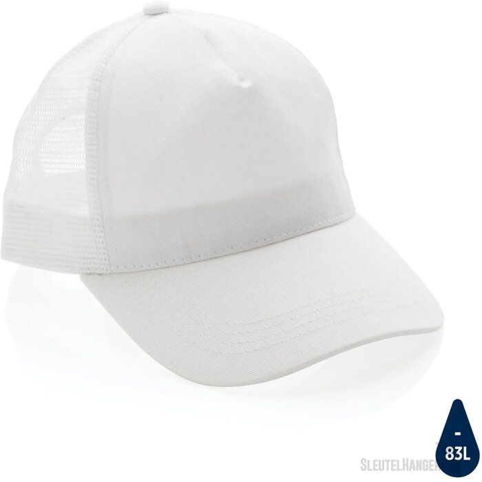 Recycled katoenen trucker cap Wit