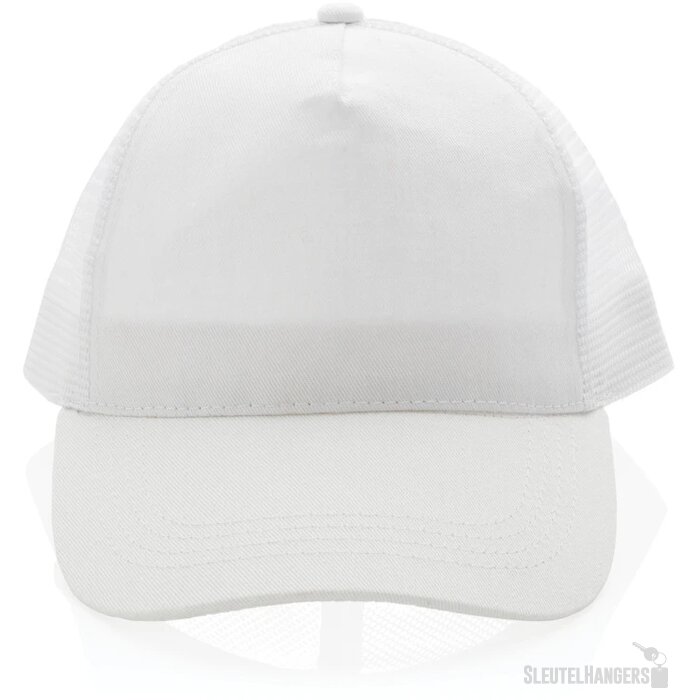 Recycled katoenen trucker cap Wit