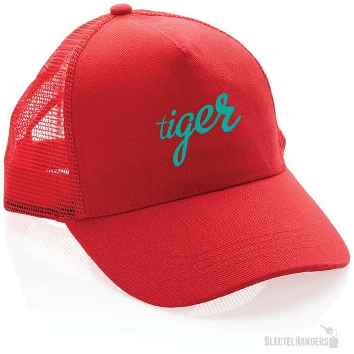 Recycled katoenen trucker cap Rood