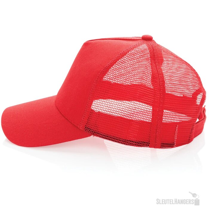 Recycled katoenen trucker cap Rood