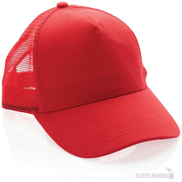 Recycled katoenen trucker cap Rood