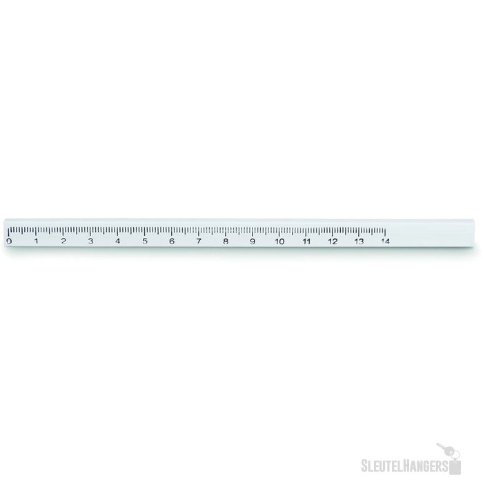 Timmermanspotlood met liniaal Wit