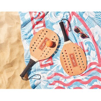 Houten strandtennis set Bruin