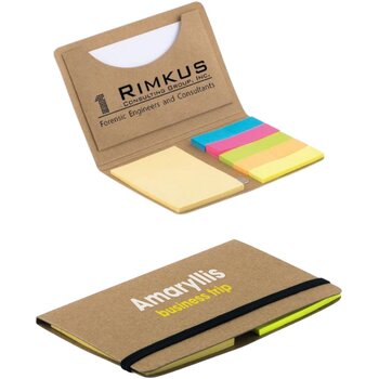 Mapje met sticky notes en sluitingsband Beige