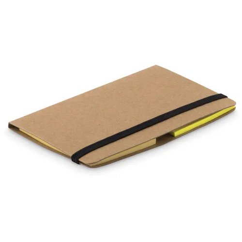 Mapje met sticky notes en sluitingsband Beige