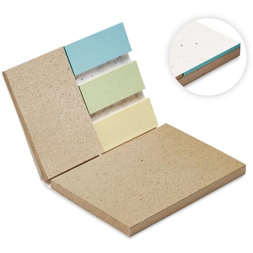 Mapje met sticky notes van groeipapier Wit