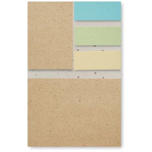 Mapje met sticky notes van groeipapier Wit