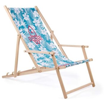 Houten ligstoel met armleuning Houten ligstoel met armleuning