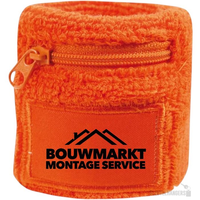 Zweetbandje met ritsvakje Oranje
