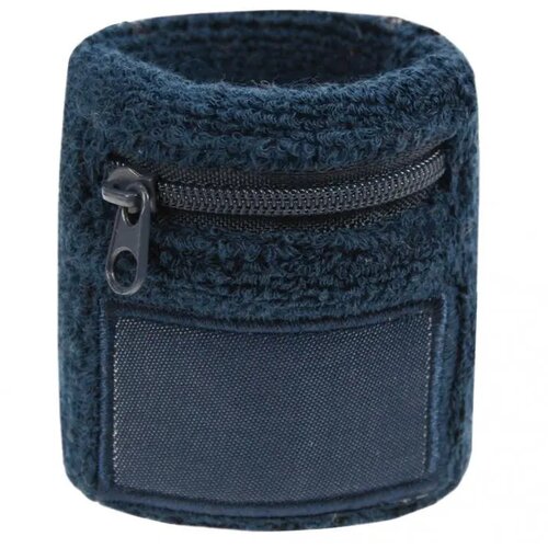 Zweetbandje met ritsvakje Marine blauw