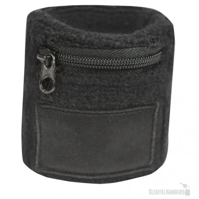 Zweetbandje met ritsvakje Zwart