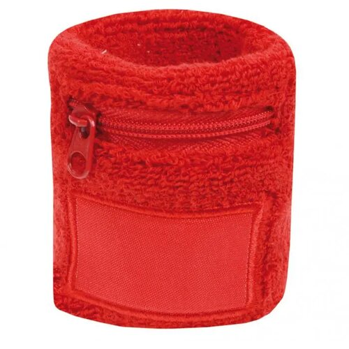 Zweetbandje met ritsvakje Rood