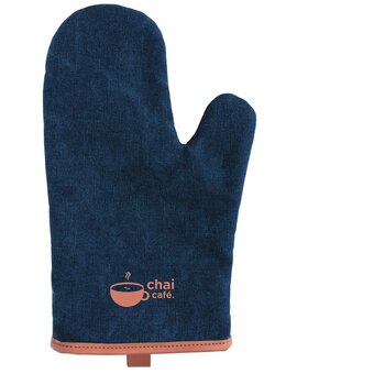 Deluxe canvas ovenhandschoen blauw