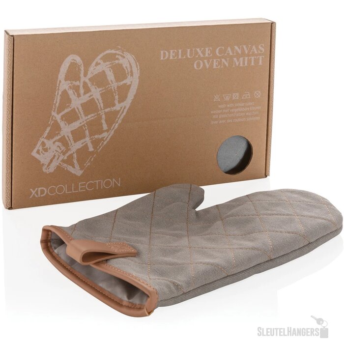 Deluxe canvas ovenhandschoen grijs