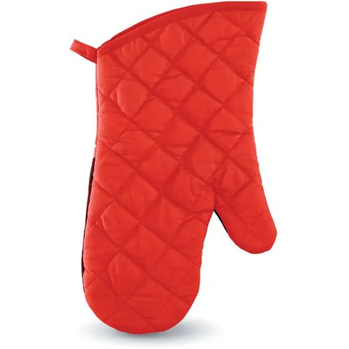 Katoenen ovenwant met rubber Rood