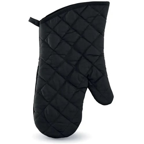 Katoenen ovenwant met rubber Zwart