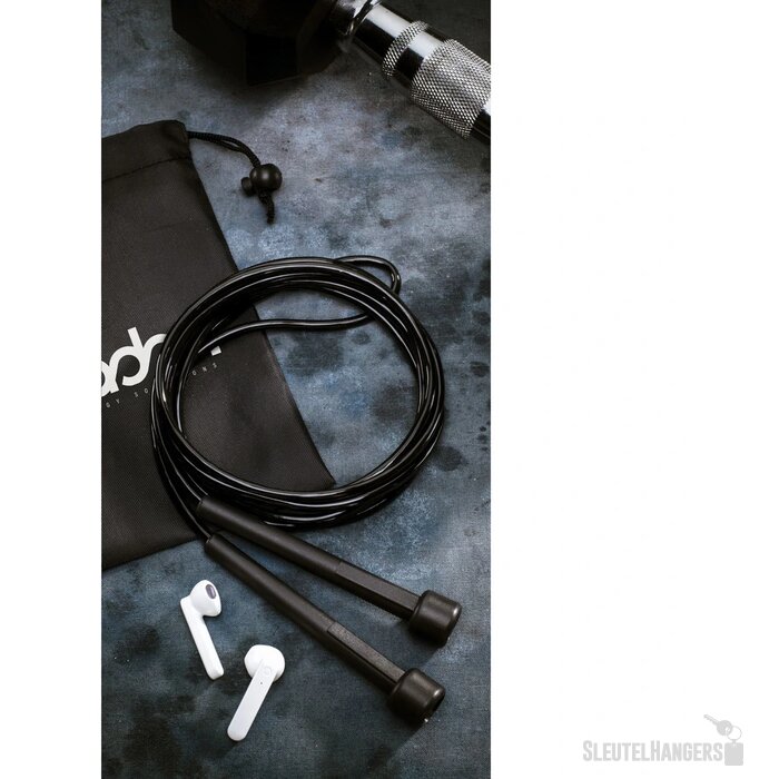 Sport springtouw in RPET zakje Zwart