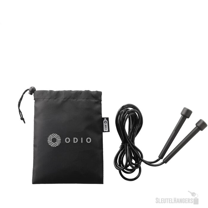 Sport springtouw in RPET zakje Zwart