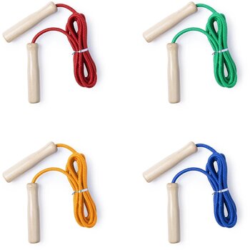 Houten springtouw Blauw