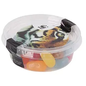 Biodegradable bakje met snoep (40 gram) Transparant