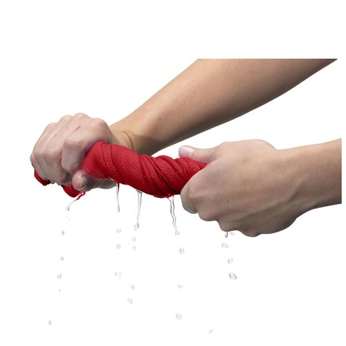 Koelhanddoek in transparante koker Rood