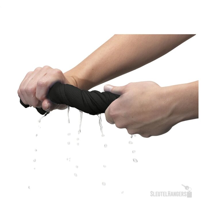 Koelhanddoek in transparante koker Zwart