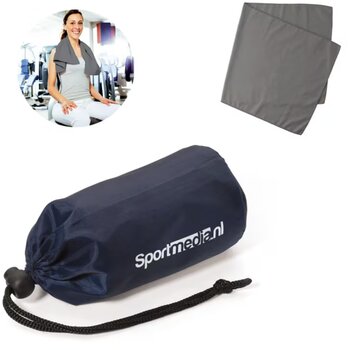 Fitness handdoek in zakje Blauw Fitness handdoek in zakje Blauw