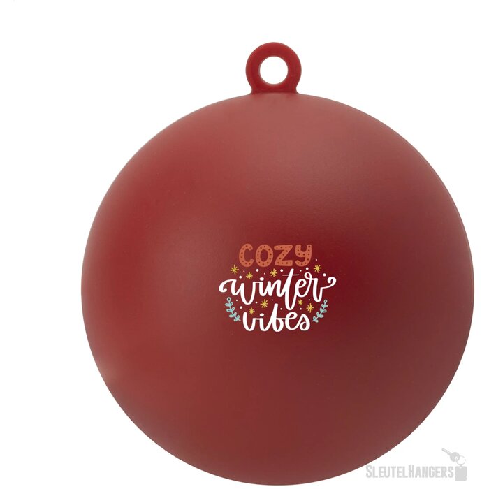 Gerecycled kunststof kerstbal (Ø 7 cm) Rood