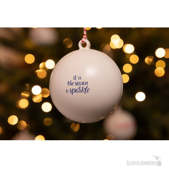 Gerecycled kunststof kerstbal (Ø 7 cm) Wit