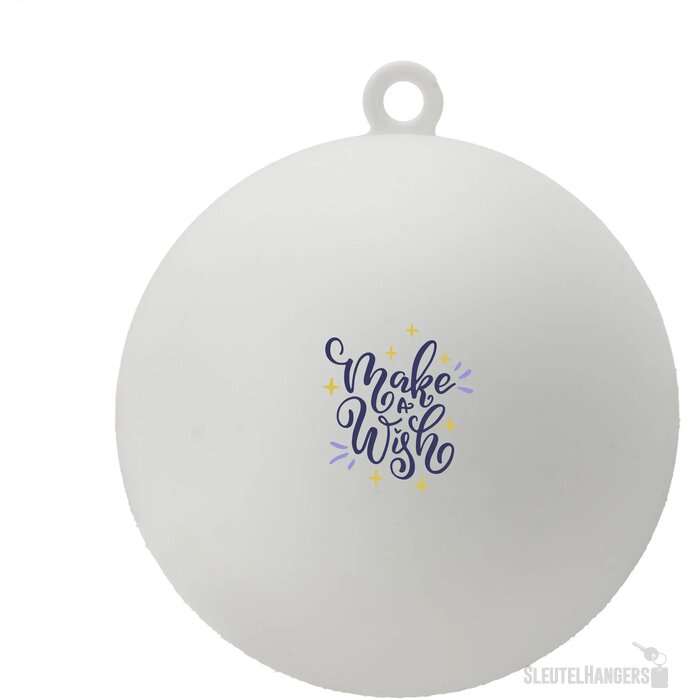 Gerecycled kunststof kerstbal (Ø 7 cm) Wit