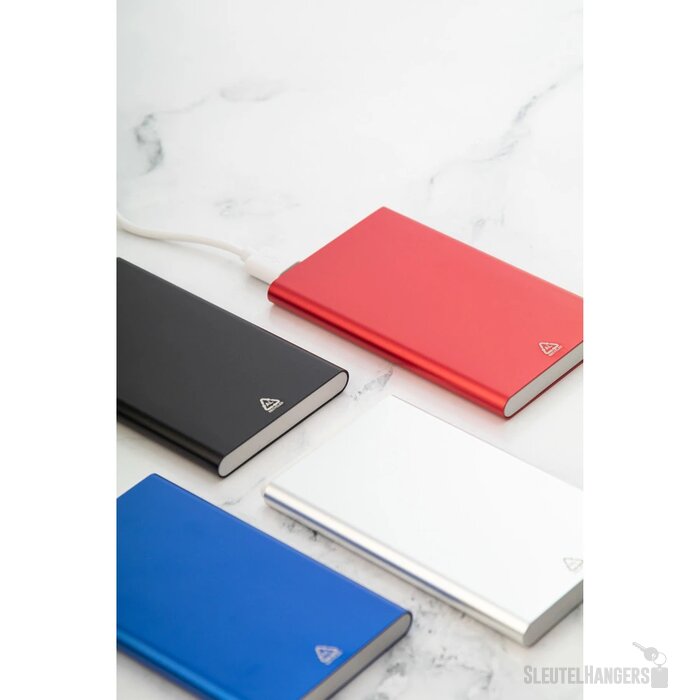 Gerecycled aluminium powerbank (4.000 mAh) Zilver