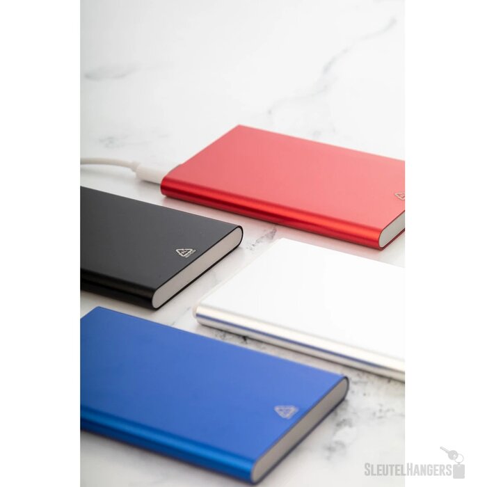 Gerecycled aluminium powerbank (4.000 mAh) Zilver