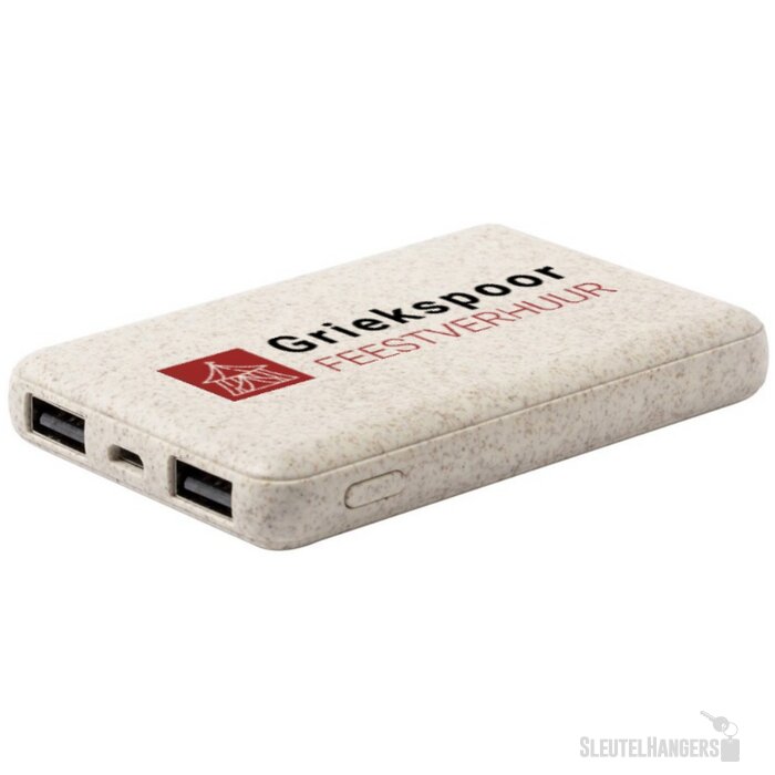 Ecologische powerbank (5.000 mAh) Naturel