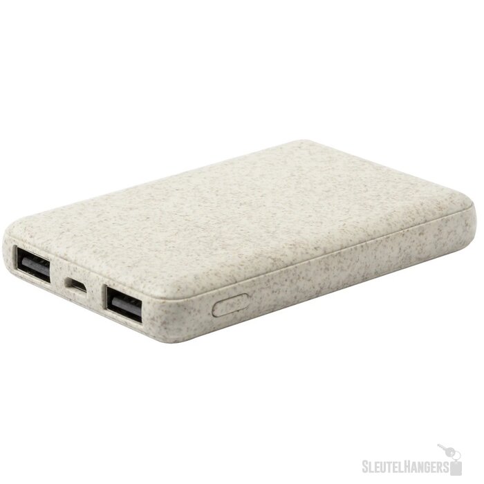 Ecologische powerbank (5.000 mAh) Naturel
