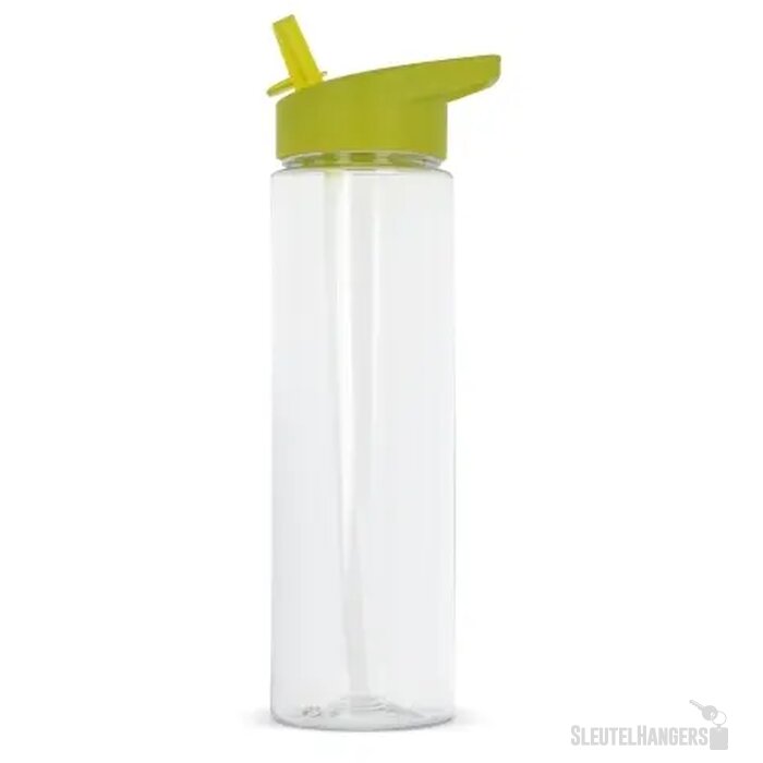 RPET waterfles met opvouwbaar rietje (600 ml) Lichtgroen