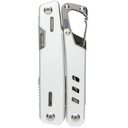 Solid multitool met karabijnhaak zilver