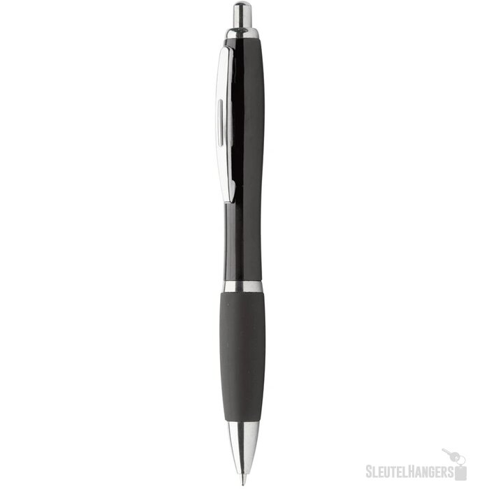 Pen met rubberen grip Zwart