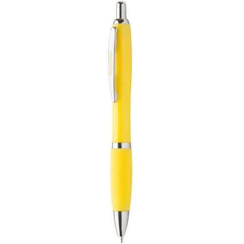 Pen met rubberen grip Geel