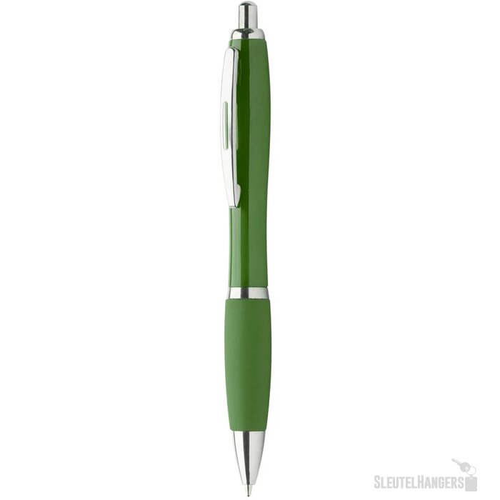 Pen met rubberen grip Groen