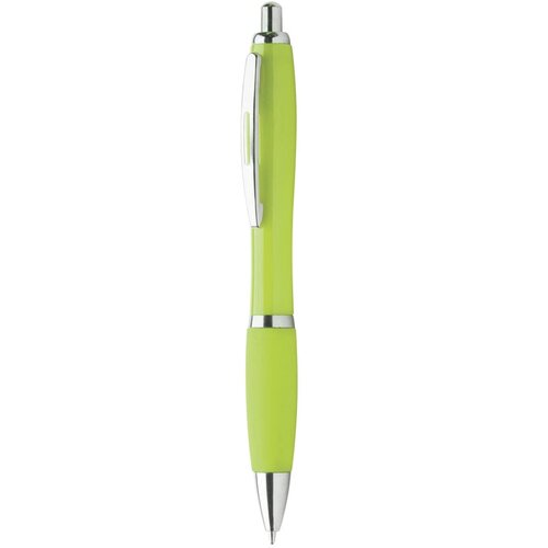 Pen met rubberen grip Limoengroen