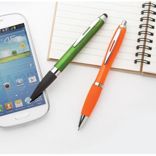 Pen met rubberen grip Oranje