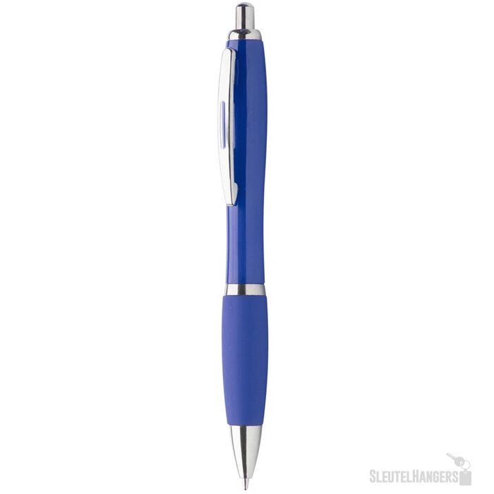Pen met rubberen grip Blauw