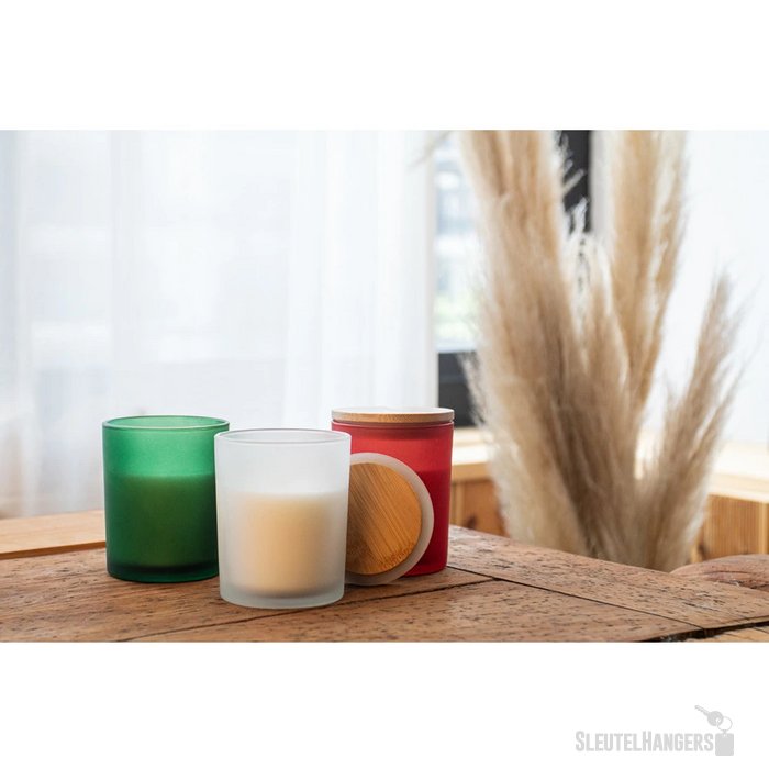 Geurkaars in matglazen houder Groen