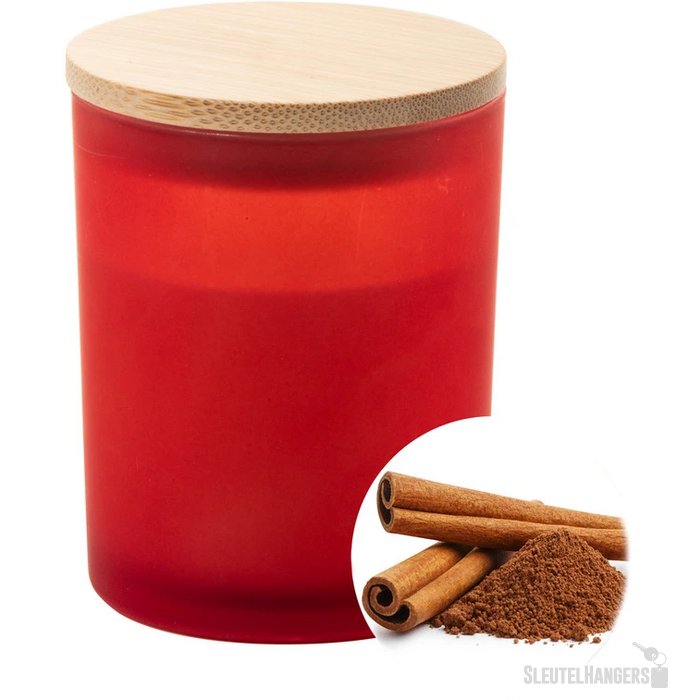 Geurkaars in matglazen houder Rood