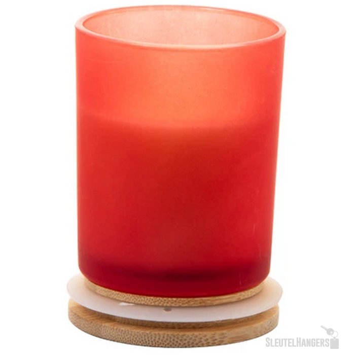 Geurkaars in matglazen houder Rood