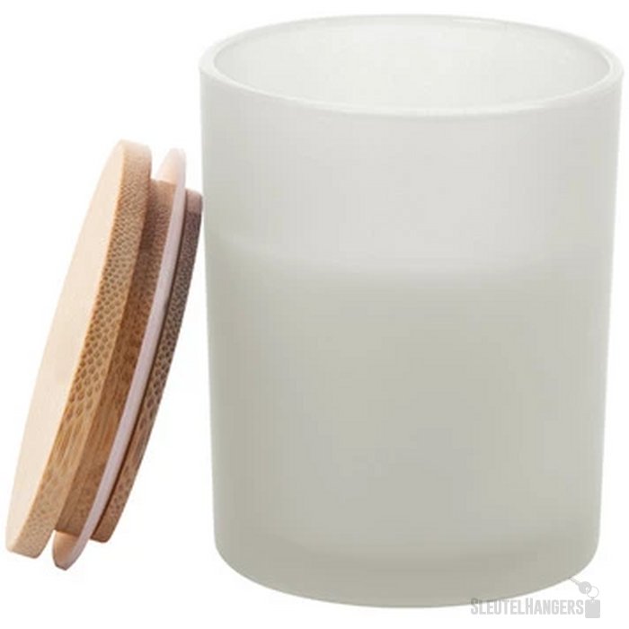 Geurkaars in matglazen houder Wit