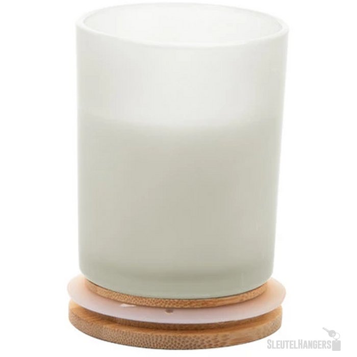 Geurkaars in matglazen houder Wit